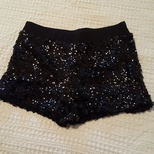 Small, black sequin shorts, new